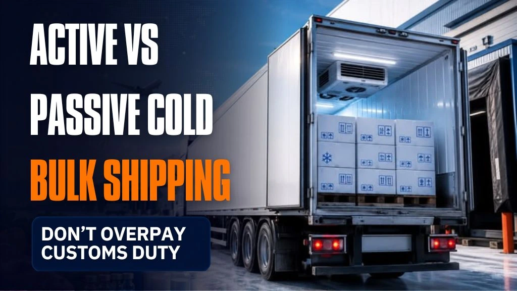 Refrigerated truck with an open temperature-controlled trailer loaded with palletized cargo, illustrating cold chain shipping for temperature-sensitive products.