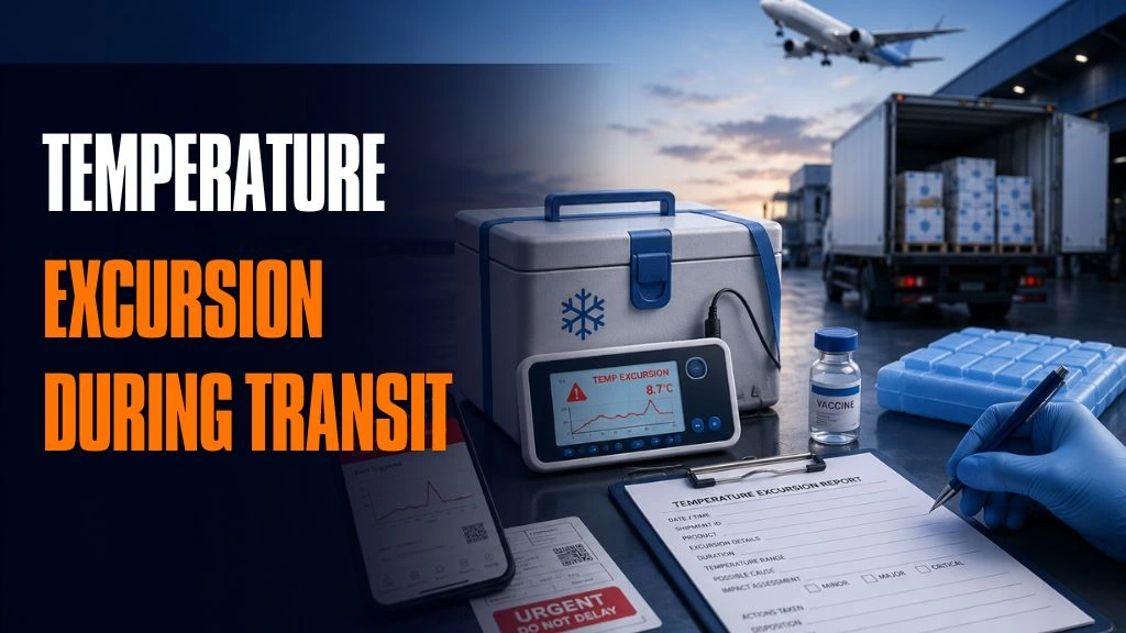 Temperature excursion during vaccine and biologics cold chain transit